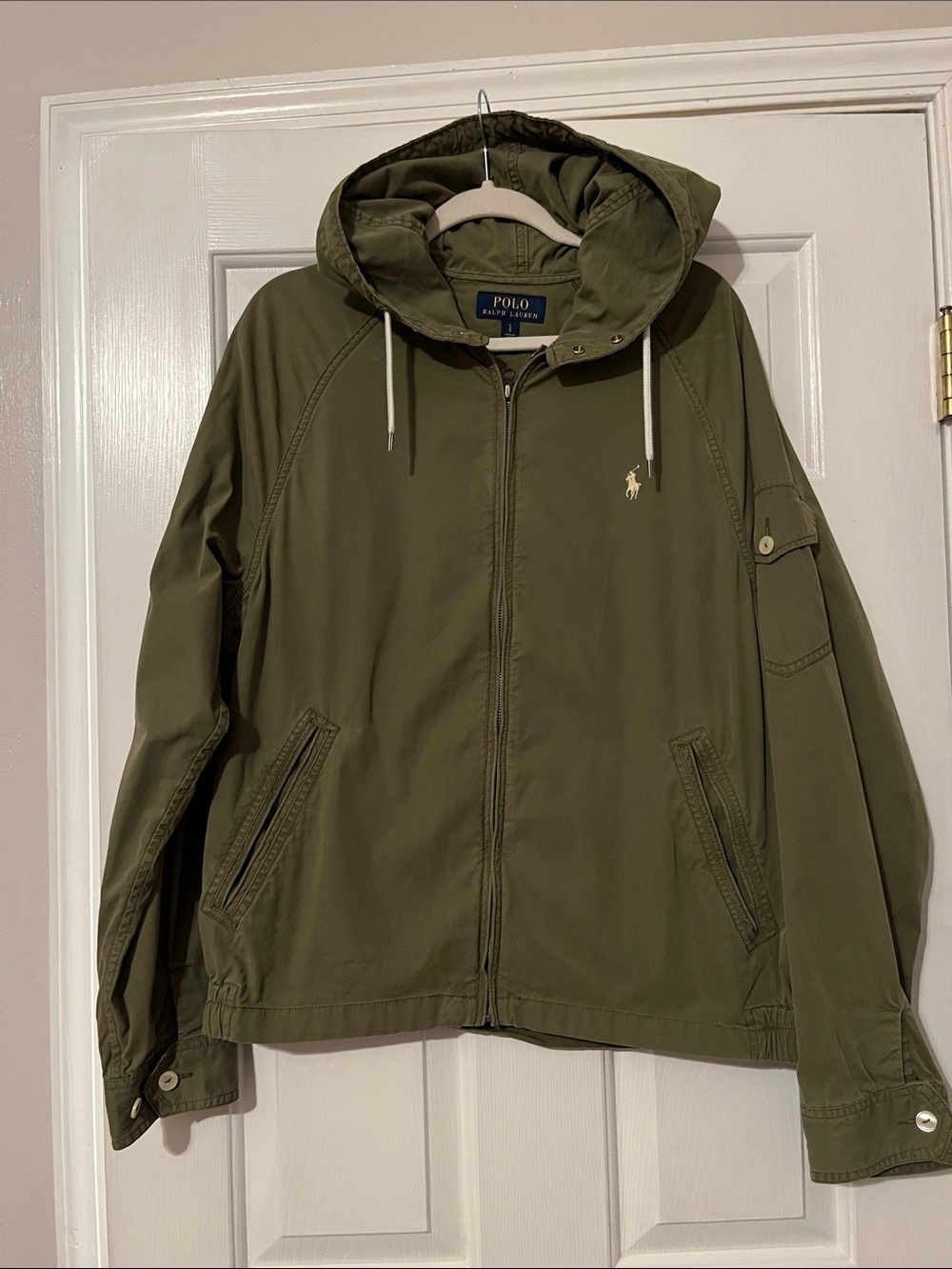Polo by Ralph Lauren Men’s Olive Green Hooded Zip Jacket